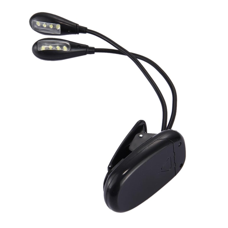 Dual Arm LED Book Light Clip On Reading Lamp For Books Laptop Travel 2