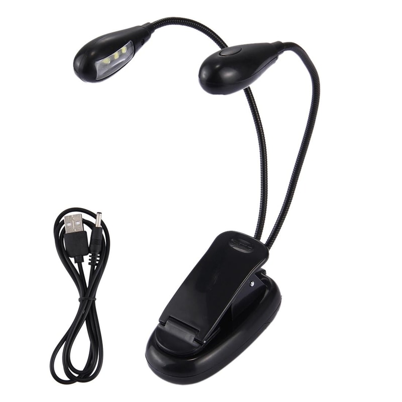 Dual Arm LED Book Light Clip On Reading Lamp For Books Laptop Travel 5