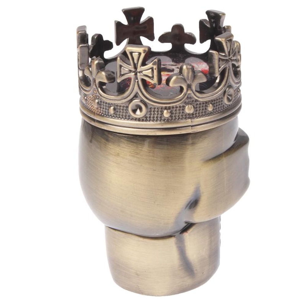 Skull King Zinc Alloy Herb Grinder With Double Layer Mesh Catcher For Tobacco And Spices 3