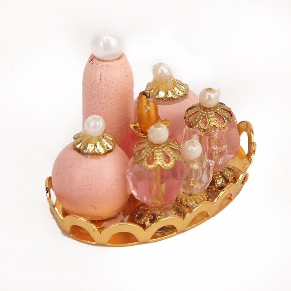 Miniature Vanity Perfume Set For Dollhouse Decor 3PCS Scale Dressing Table Accessories 2