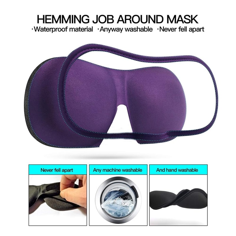 3D Memory Foam Sleep Eye Mask With Adjustable Strap And Total Blackout Comfort 2