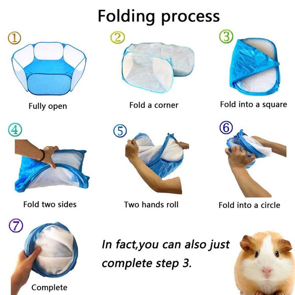 Portable Small Animal Playpen Foldable Indoor Outdoor Pet Tent For Rabbits Guinea Pigs Hamsters 3