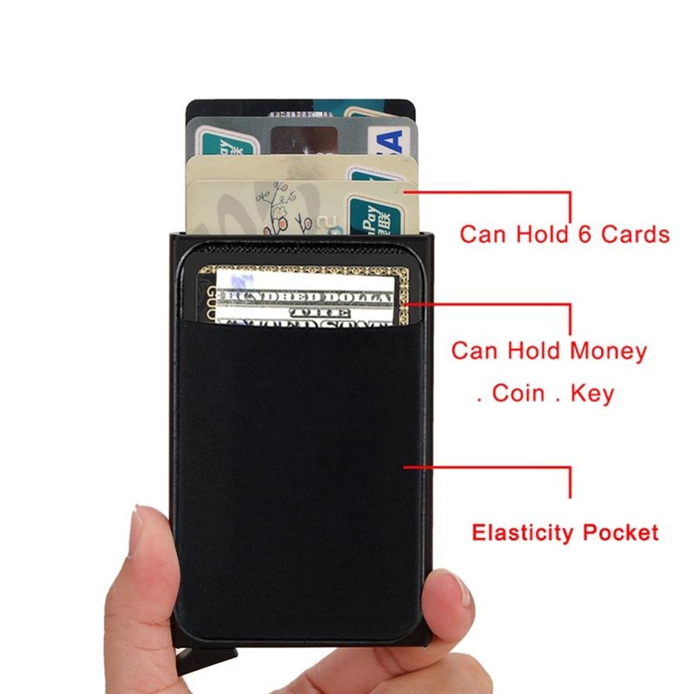 RFID Blocking Aluminum Card Holder Wallet Slim Metal Credit Card Case 4