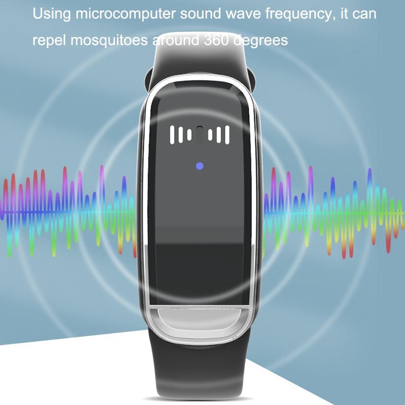 Ultrasonic Mosquito Repellent Bracelet Rechargeable Outdoor Bug Protection Band 4