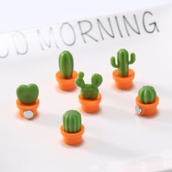 cute cactus fridge magnets set for notes, decor & kitchen organization