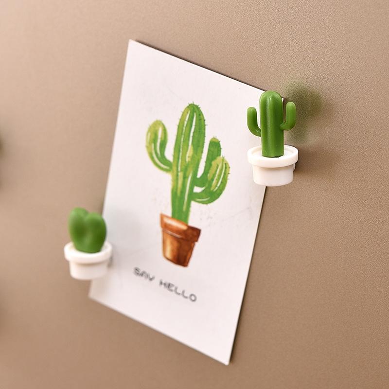Cute Cactus Fridge Magnets Set For Notes Decor Kitchen Organization 4