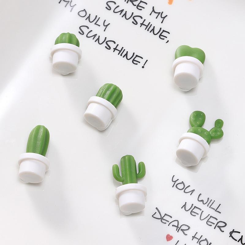 Cute Cactus Fridge Magnets Set For Notes Decor Kitchen Organization 7