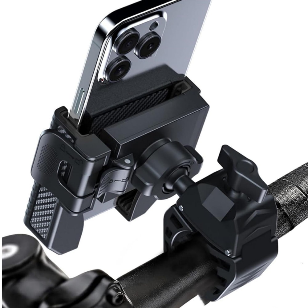 Carbon Fiber Bike & Scooter Phone Holder with 360° Rotation for 4.7–7 Inch Smartphones