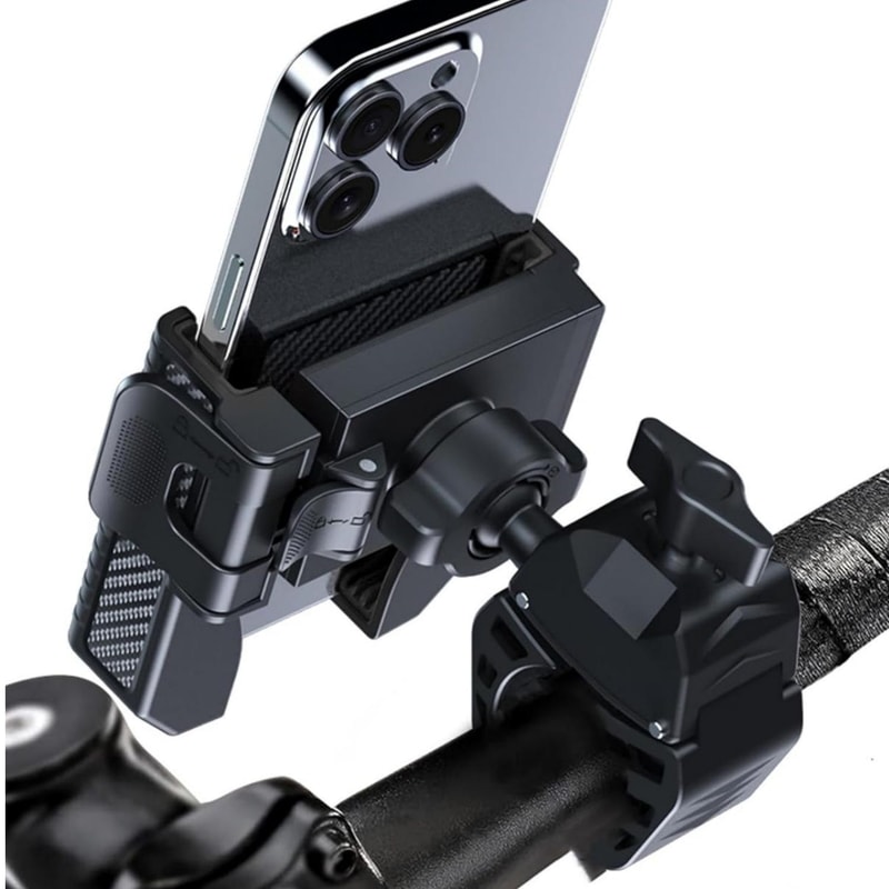 Carbon Fiber Bike & Scooter Phone Holder with 360° Rotation for 4.7–7 Inch Smartphones