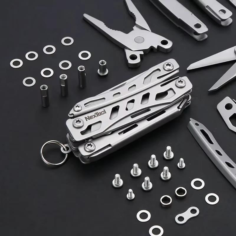 10-in-1 Mini Multitool Pliers Keychain with Pocket Knife & Scissors for Everyday Carry