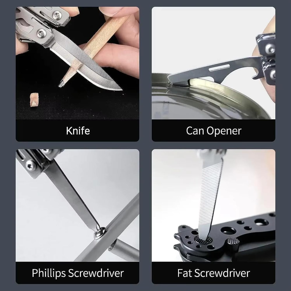 10-in-1 Mini Multitool Pliers Keychain with Pocket Knife & Scissors for Everyday Carry