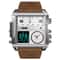 Men Multifunctional Digital Watch With Leather Strap And Waterproof Square Dial 12