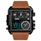 Men Multifunctional Digital Watch With Leather Strap And Waterproof Square Dial 11