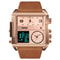 Men Multifunctional Digital Watch with Leather Strap and Waterproof Square Dial