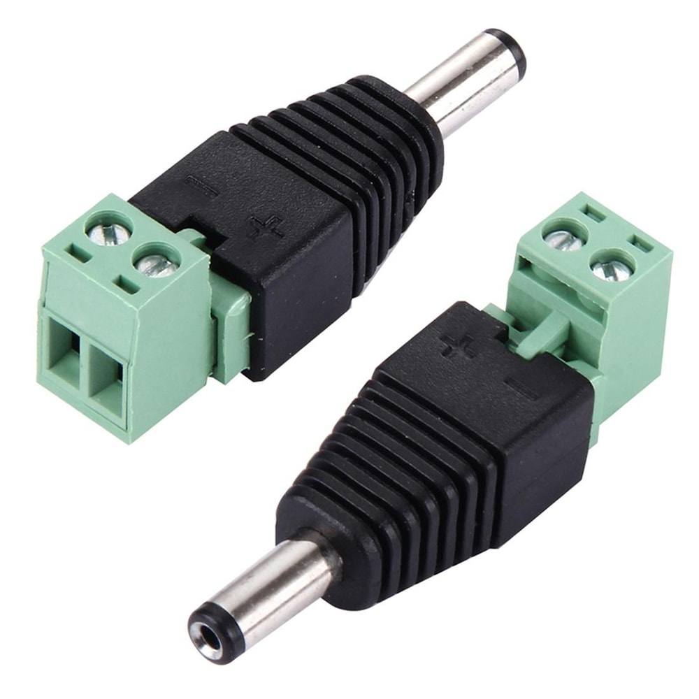 5PCS DC Power Connector 5.5x2.1mm Male Plug for CCTV Cameras & Security Systems