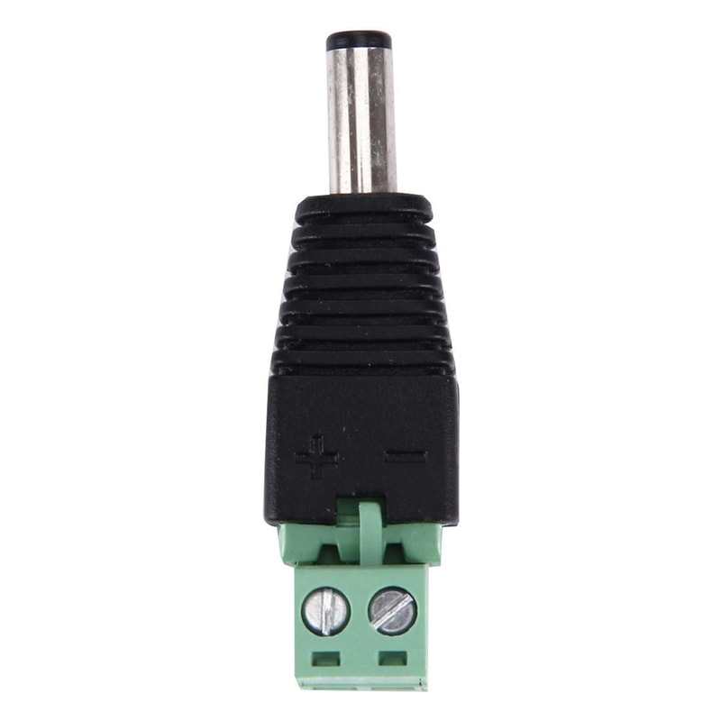 5PCS DC Power Connector 5.5x2.1mm Male Plug for CCTV Cameras & Security Systems