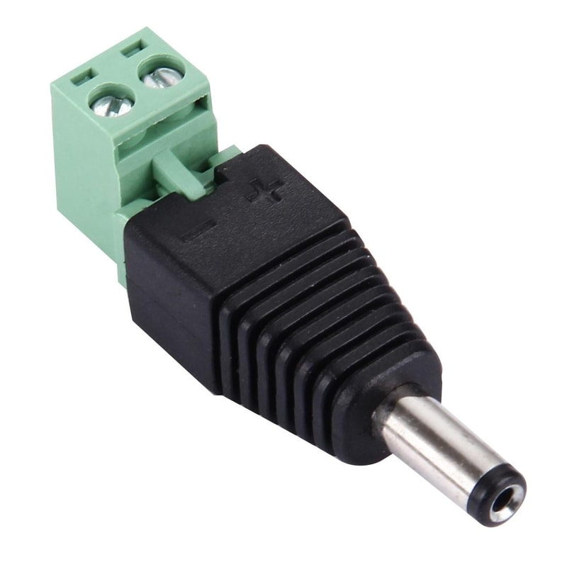 5PCS DC Power Connector 5.5x2.1mm Male Plug for CCTV Cameras & Security Systems