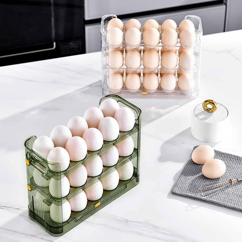 Egg Holder For Refrigerator 30Egg 3Tier Organizer With Date Tracker 0