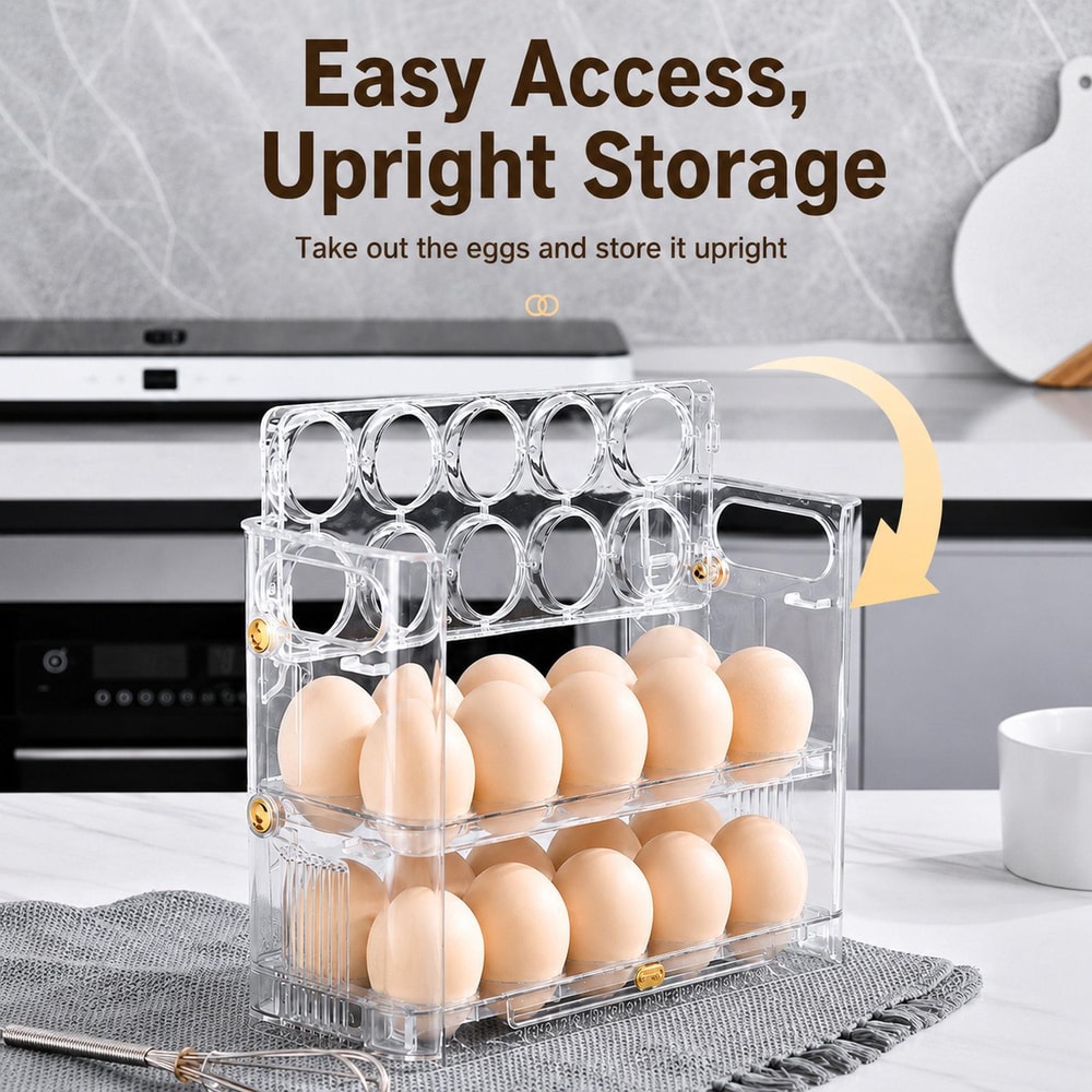 Egg Holder For Refrigerator 30Egg 3Tier Organizer With Date Tracker 2
