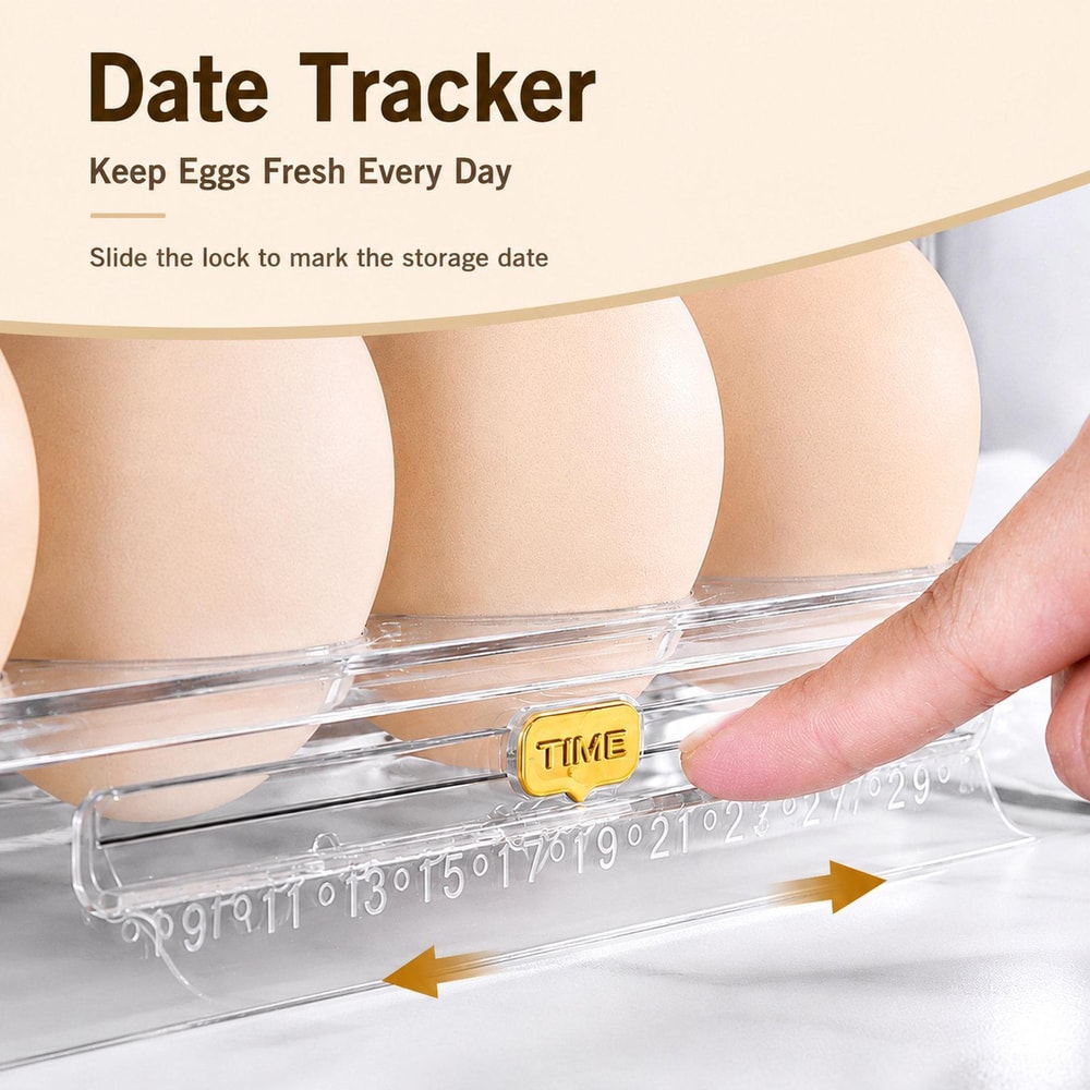Egg Holder For Refrigerator 30Egg 3Tier Organizer With Date Tracker 3