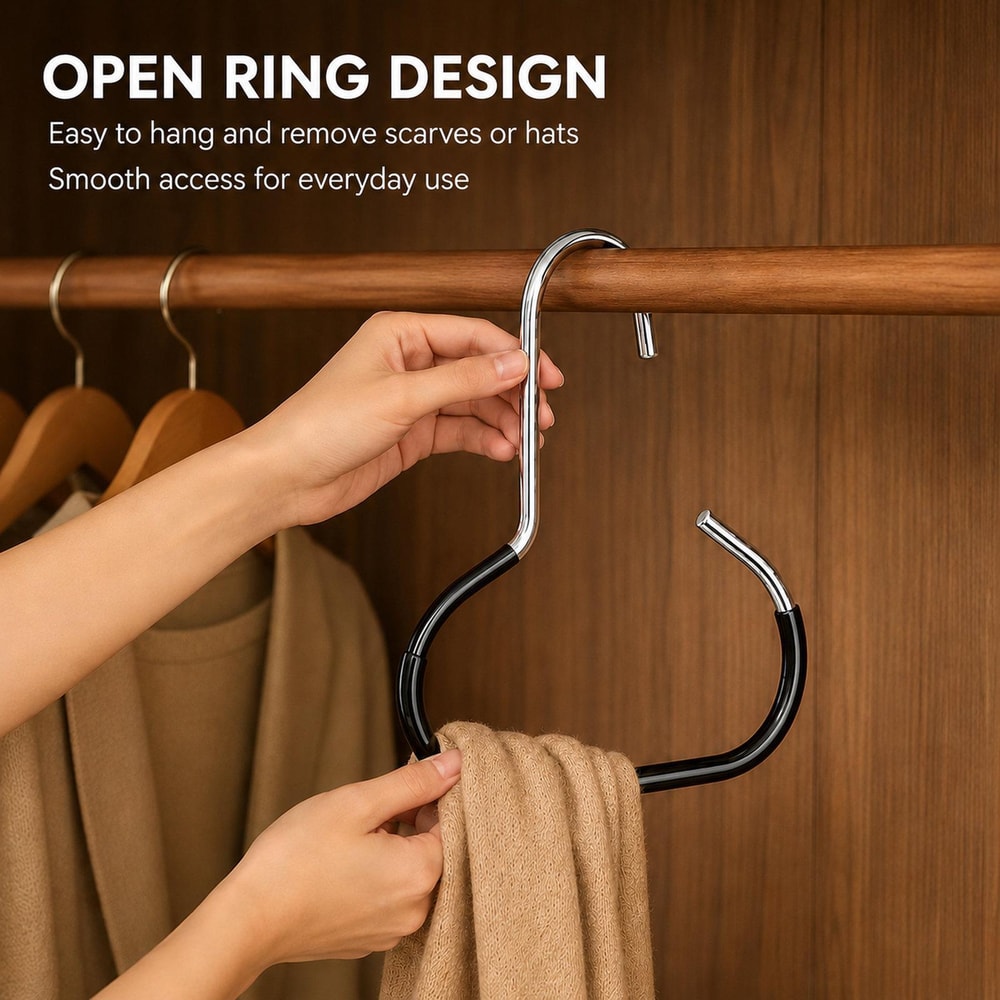 Closet Hat Organizer Hooks 3 PCS Metal Hat Hangers for Caps, Scarves & Accessories