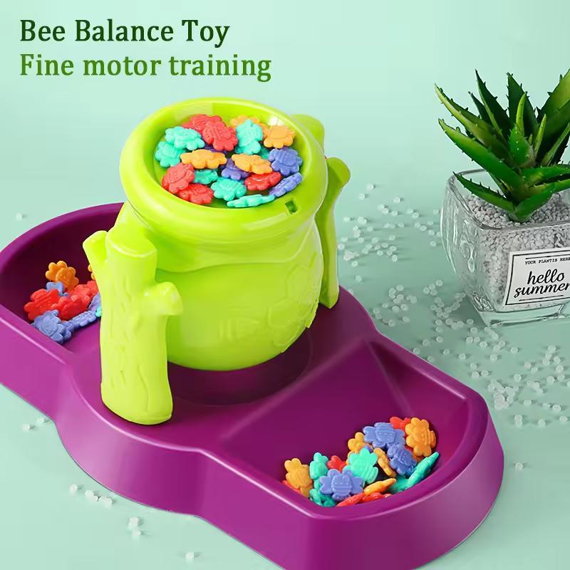 Montessori Bee Balance Game for Kids Sensory Learning Toy & Hand Eye Coordination Board