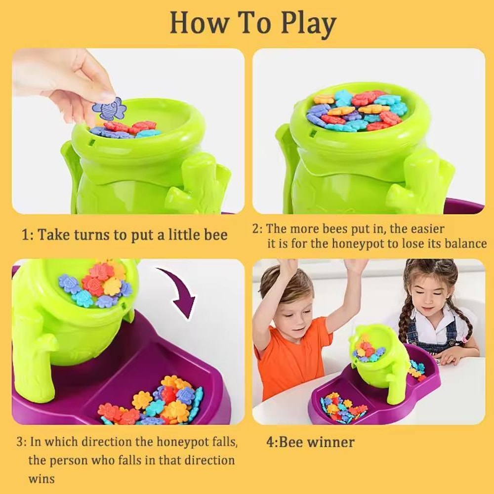 Montessori Bee Balance Game for Kids Sensory Learning Toy & Hand Eye Coordination Board