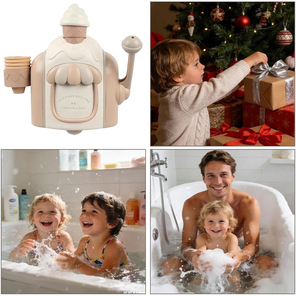 Sweet Scoop Bath Bubble Toy Ice Cream Foam Maker for Toddlers & Kids