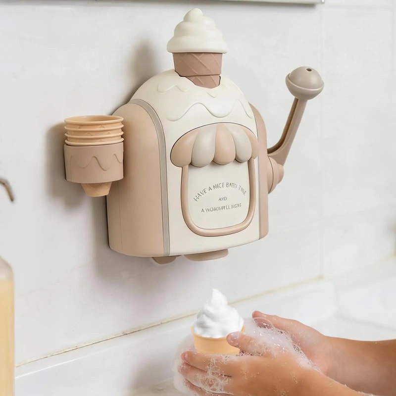 Sweet Scoop Bath Bubble Toy Ice Cream Foam Maker for Toddlers & Kids