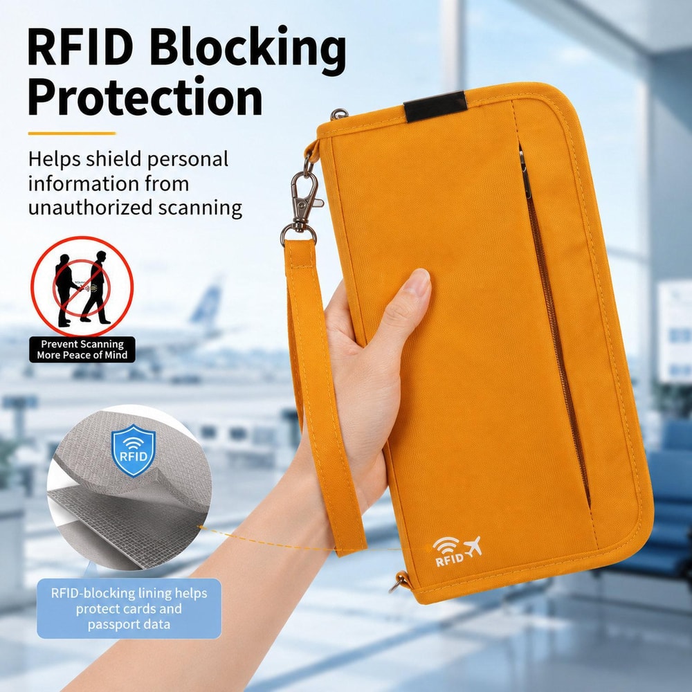 RFID Passport Holder Travel Wallet Document Organizer 3