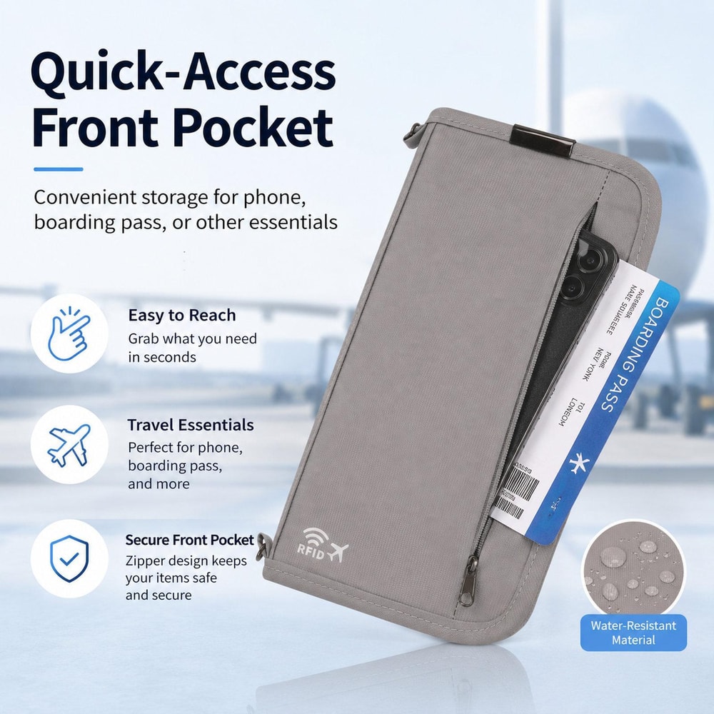 RFID Passport Holder Travel Wallet Document Organizer 5