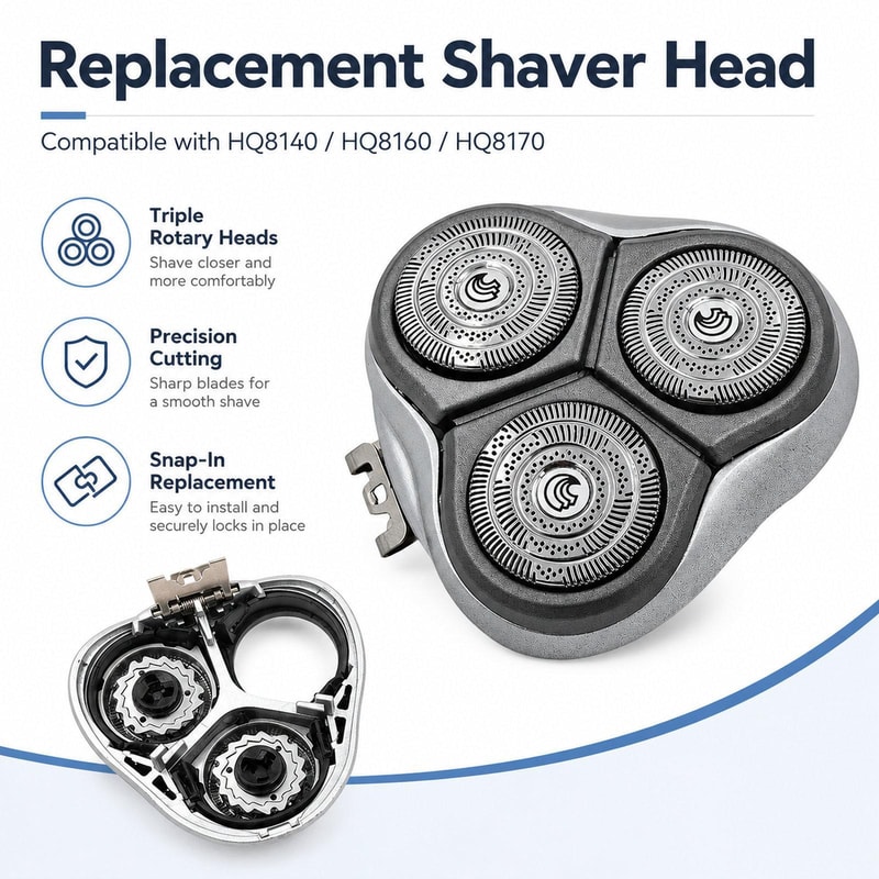 Philips HQ8140 HQ8160 HQ8170 Replacement Shaver Heads For Smooth Precision Shaving 2