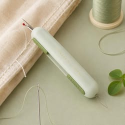 retractable seam ripper & needle threader 2-in-1 tool for hand sewing and embroidery