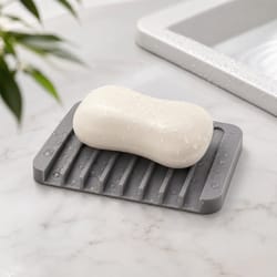 silicone self-draining soap dish holder for bathroom, shower & kitchen sink