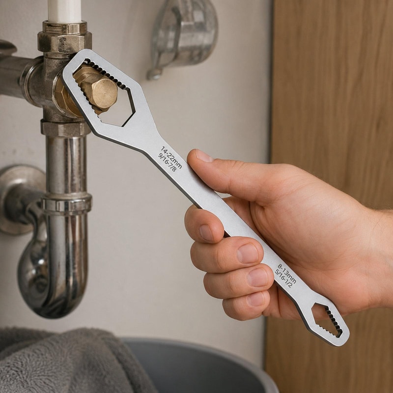 Universal Self-Tightening Wrench 8-24mm Adjustable Spanner for Auto, Plumbing & Home Repair