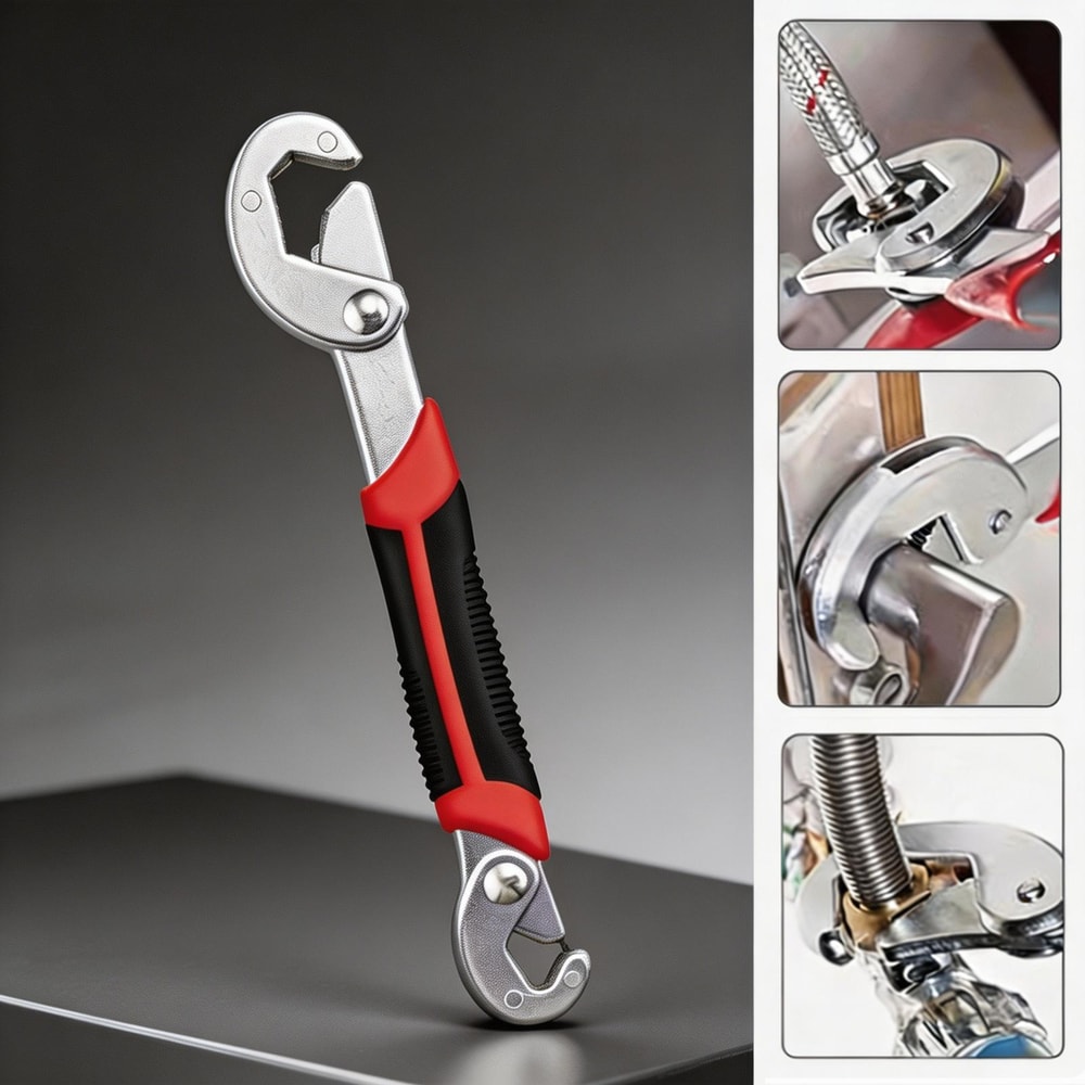 8-Inch Adjustable Wrench Multi-Function Quick Spanner for Plumbing, Auto Repair & Damaged Nuts