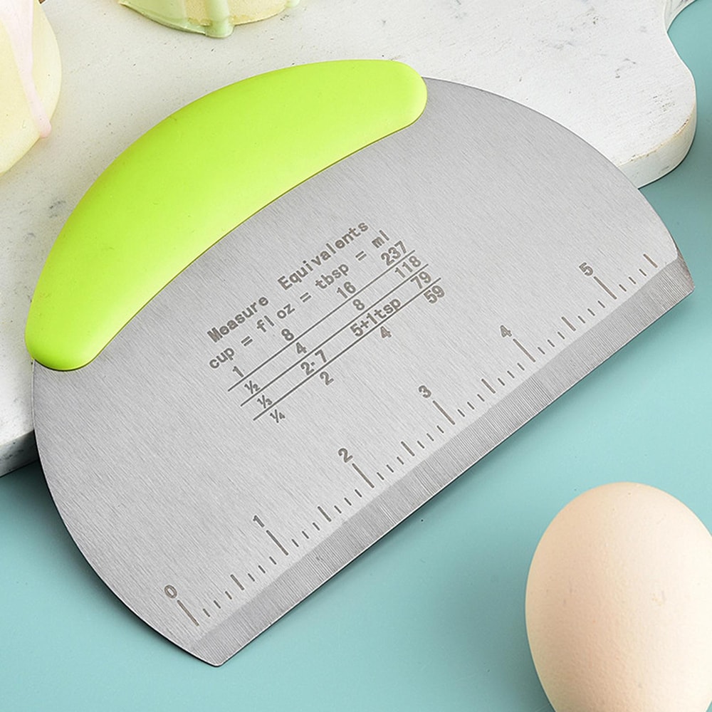 Stainless Steel Dough Cutter & Bench Scraper with Measuring Scale