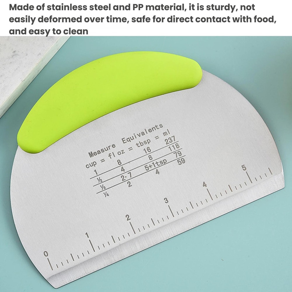 Stainless Steel Dough Cutter & Bench Scraper with Measuring Scale