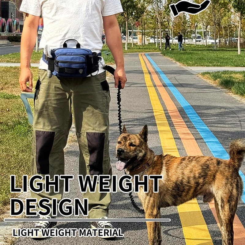 HandsFree Dog Walking Bag With Leash Water Bottle Holder For Outdoor Travel 1