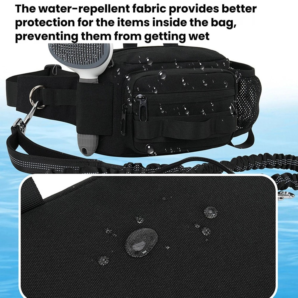 HandsFree Dog Walking Bag With Leash Water Bottle Holder For Outdoor Travel 3