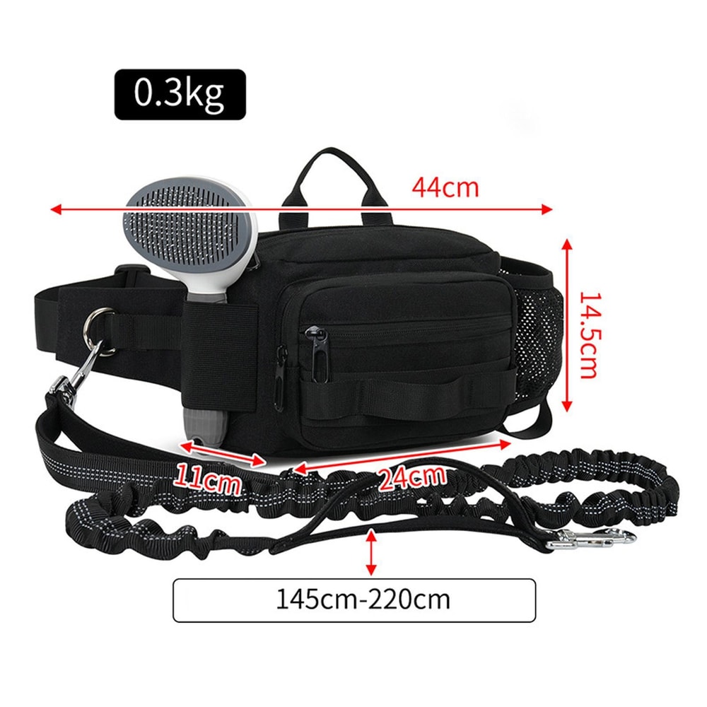 HandsFree Dog Walking Bag With Leash Water Bottle Holder For Outdoor Travel 8