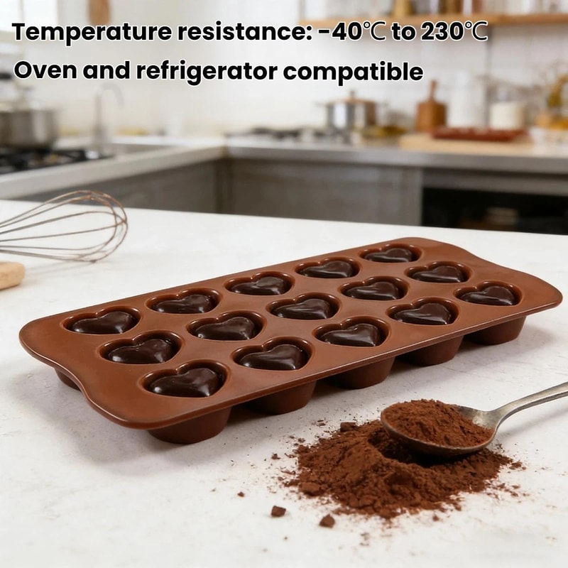 15Link Silicone Chocolate Mold For HeartShaped Candies Desserts DIY Treats 2