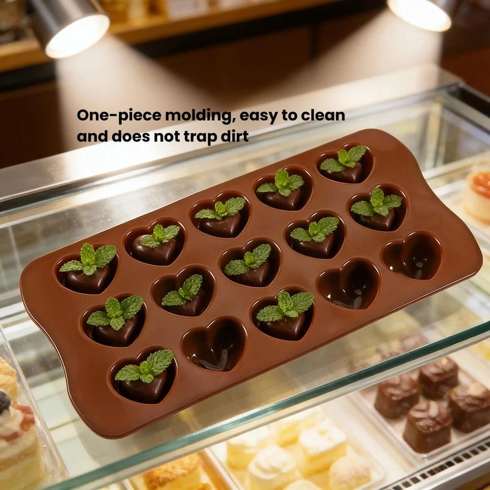 15Link Silicone Chocolate Mold For HeartShaped Candies Desserts DIY Treats 3