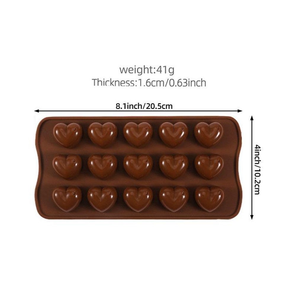 15Link Silicone Chocolate Mold For HeartShaped Candies Desserts DIY Treats 6