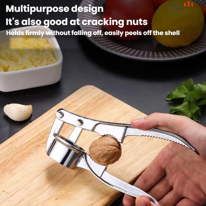 4-in-1 Garlic Press Aluminum Alloy Manual Crusher & Slicer Kitchen Tool