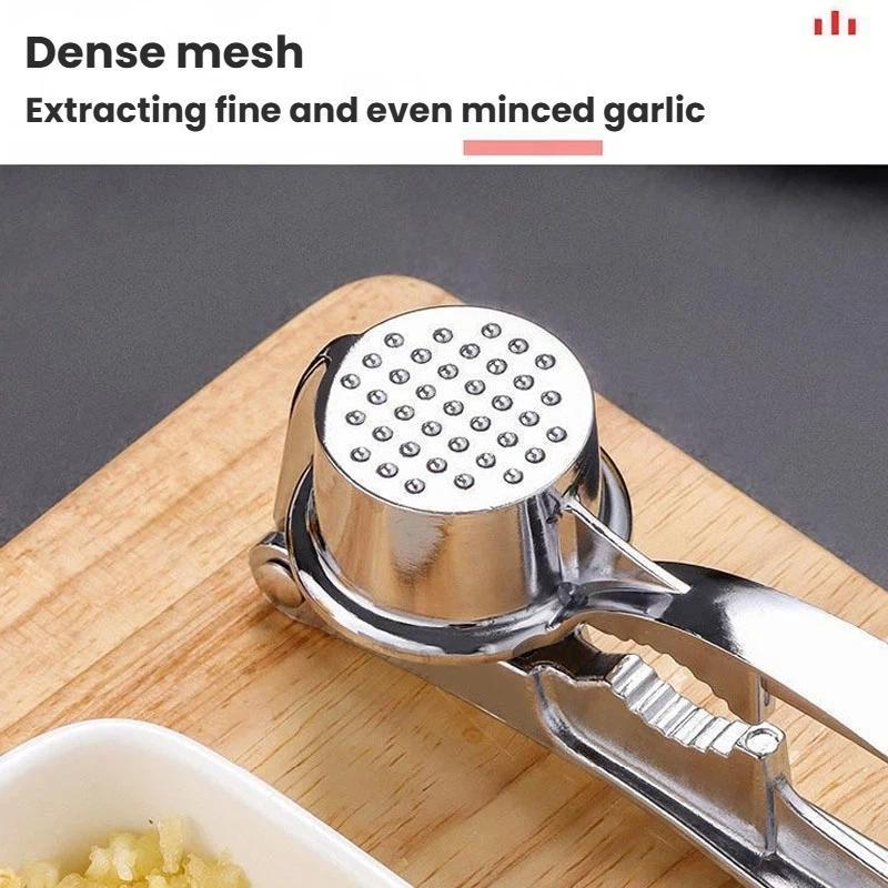 4-in-1 Garlic Press Aluminum Alloy Manual Crusher & Slicer Kitchen Tool