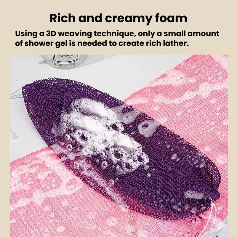Elastic Nylon Back Scrubber Towel For Deep Exfoliation And Full Body Cleansing 3