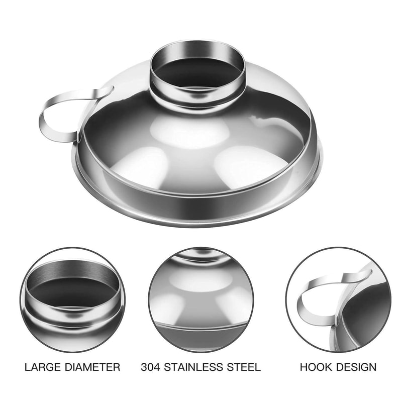 Stainless Steel Wide Mouth Funnel Set for Jars, Sauces & Kitchen Transfers