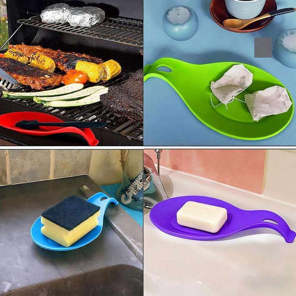 Heat Resistant Spatula Rest Mat Food Grade PP Kitchen Counter Protector