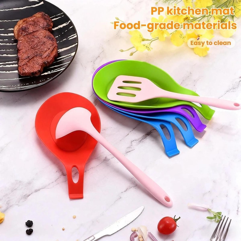 Heat Resistant Spatula Rest Mat Food Grade PP Kitchen Counter Protector